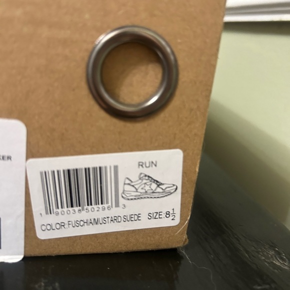 Vintage Havana Run Fuchsia Mustard Suede Sneakers Size 8.5 NIB - Picture 4 of 6